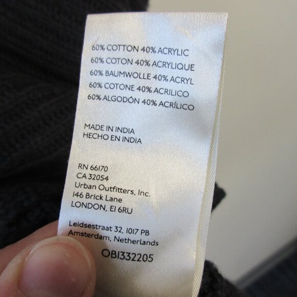 Free People Marlie Pullover Sweater Women L Black Cotton Acrylic Ribbed Knit - Picture 5 of 12